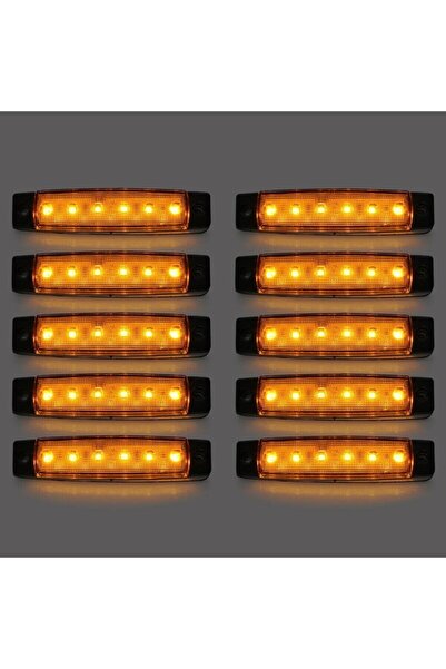 Emr Dorse Parmak Lamba 12 -24 Volt 6 Ledli Sarı Renk 10 Adet Parmak Led Dorse Kamyon Led Lamba Turuncu