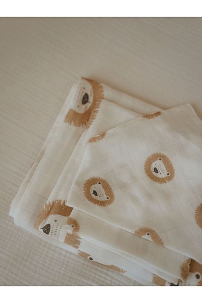 İpeksi Organic 3 Piece Lion Muslin Set