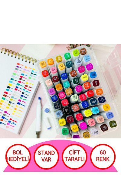 YLDZ Touch Twin 60 Pieces Double Sided Professional Marker Paint Cremes Set Marker Paint Pen