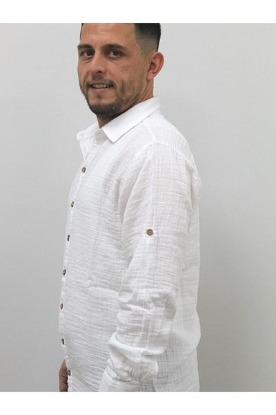 red sable MEN'S MUSLIN COLLAR SHIRT