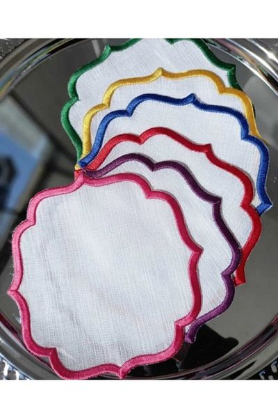 Nisahometeks 6 White Cocktail Napkins