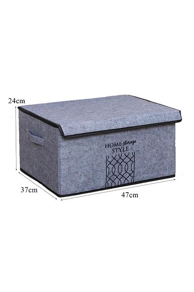Nisahometeks Multi-Purpose Maxi Box with Felt Lid Gray 47x37x24 cm