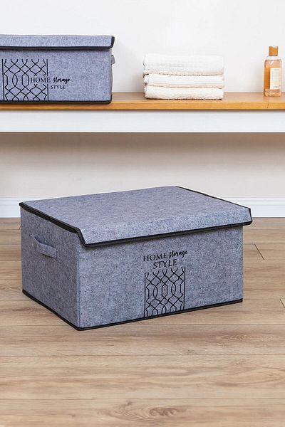 Nisahometeks Πτυσσόμενο Maxi Box 2 τεμαχίων - Οργανωτής ντουλάπας με τσόχα, 47x37x24 cm