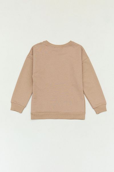 Fulla Moda Суичър за момичета с щампа с кръгло деколте и усмивка