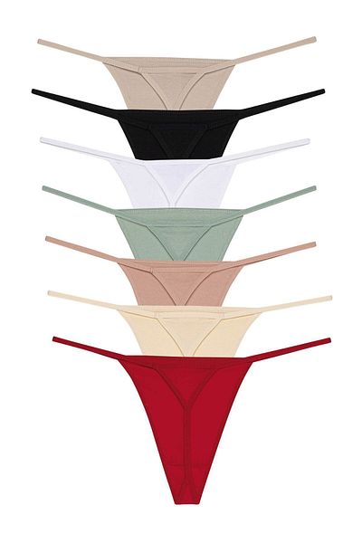 pink mood Triangle Thong 7 Pack