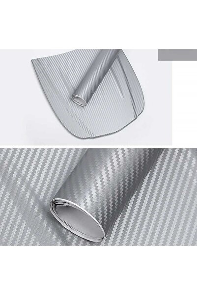 ESEMİZ 3d Grı Sılver Tırtıklı Desen Hava Kanallı Dayanıklı Karbon Folyo(20CMX...