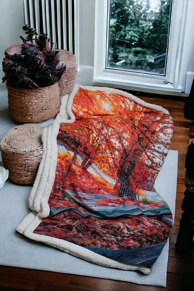 YORKADESIGN New Year's Series Autumn Patterned TV Blanket