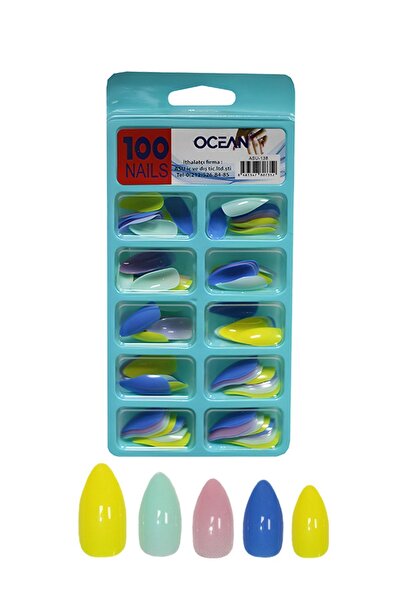 Ocean Takma Tırnak 100'lü Kutulu Badem Protez Tırnak - 138