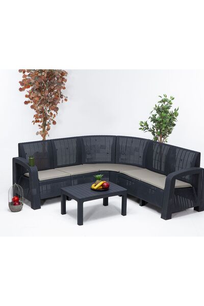 MOBETTO Olimpos Minderli Köşe Takımı (2/2)- Antrasit