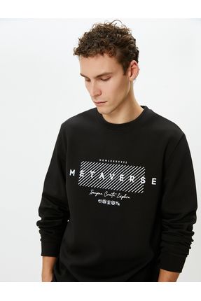 Koton Bisiklet Yaka Sweatshirt Slogan Bask l Uzun Kollu Ribanal Fiyat Yorumlar Trendyol