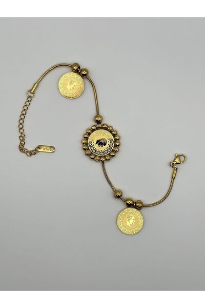 Arnes Jewelry Çelik Dorikalı Üç Çeyrekli Bileklik