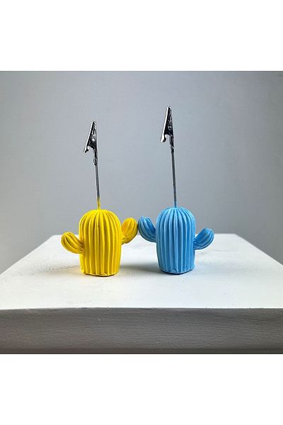 oasis decoration Cactus Note Holder Set of 2 (yellow - Light Blue)