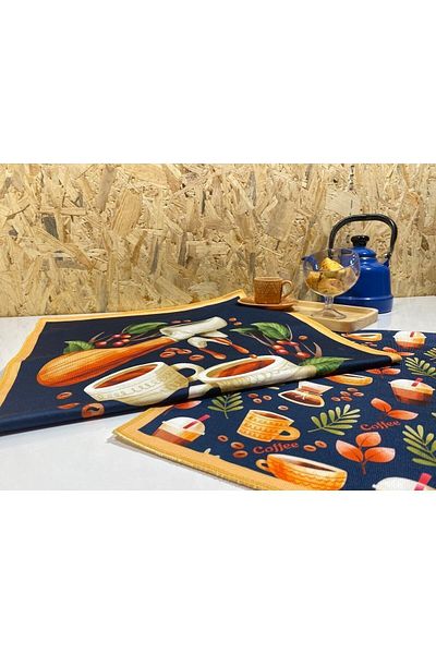 moris home Coffe Pattern Digital Printed 2 Pack Πετσέτες κουζίνας 30*50 / 40*60