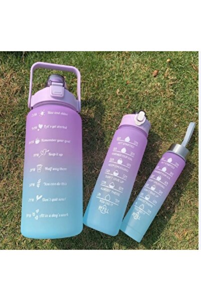 Çelik MOTİVASYON MATARA 3 LÜ