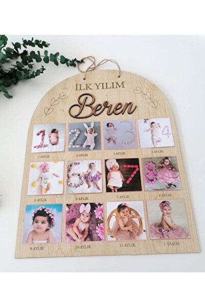 ankara magnet organizasyon إطار صور خشبي لمدة 12 شهرًا / السنة الأولى