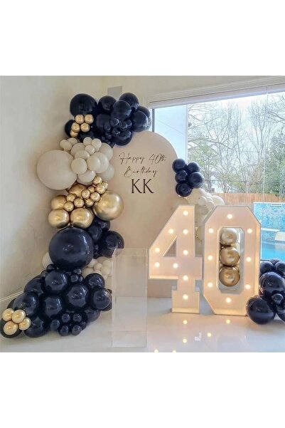 Öztürkpartievi Gece Mavisi Denizkumu Gold Balon Zinciri