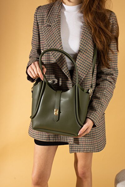 Rosmod Γυναικεία τσάντα ώμου χιαστί δύο τεμαχίων με χακί φερμουάρ