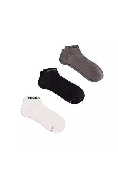 Emporio Armani Мъжки бяло-черни памучни чорапи 3 броя - 300048 4F254-02910