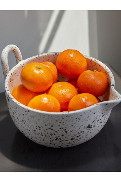 Beige & Stone Seramik Benekli Çırpma Karıştırma Kabı 850 ml