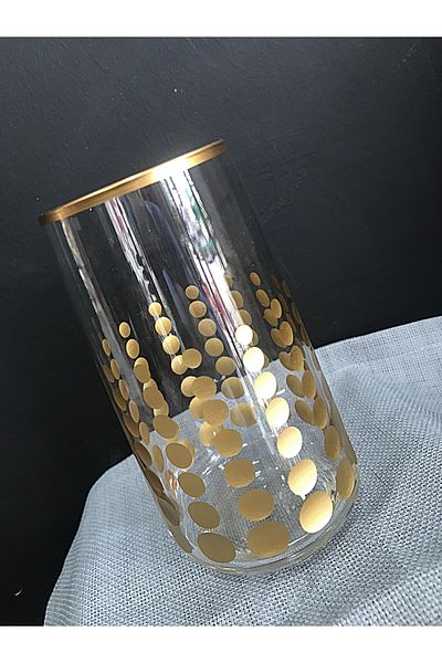 DECOSTYLE Gold 6 Pieces Vertical Point Pasabahce Soft Drink Cup