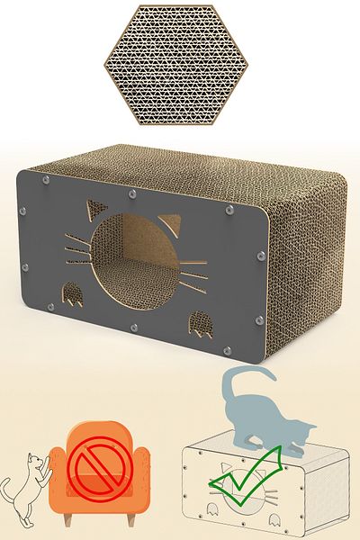 ATA HOME Natural Corrugated Cardboard Cat Scratching - Sofa and Board