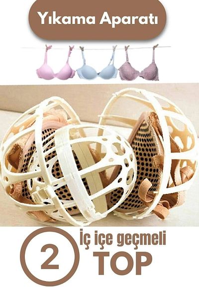 Harvey Brassiere Protective Washing Apparatus - Washing Ball - Brassiere Anti-Aging - Thick Plastic - Clip-On
