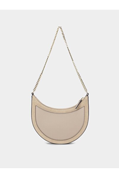 Tommy Hilfiger Ecru Women's Shoulder Bag - Logo Detailed, Daily Use, Aw0Aw17062-Aeg