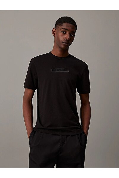 Calvin Klein Erkek %100 Pamuklu Logolu Kısa Kollu Siyah T-Shirt K10K113596-BEH