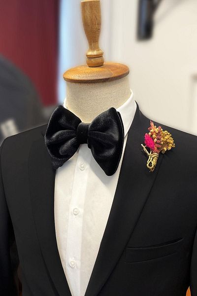 Kravatkolik Black Luxury Large Velvet Bow Tie P1703