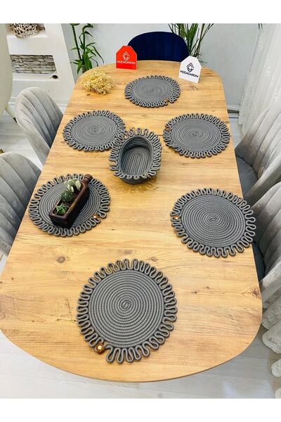 JÜTEX HOME Σετ 7 τεμαχίων από ζατζούρι από άχυρο αμερικανικής υπηρεσίας Supla...