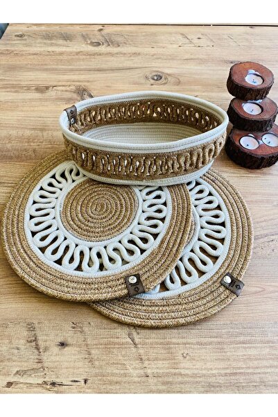 JÜTEX HOME Set de 3 bucăți din răchită din iută americană