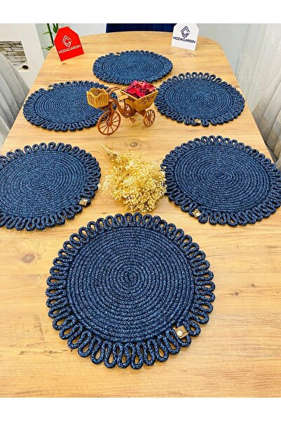 JÜTEX HOME Американска чиния за сервиране от 6 части, изработена от юта и ракита