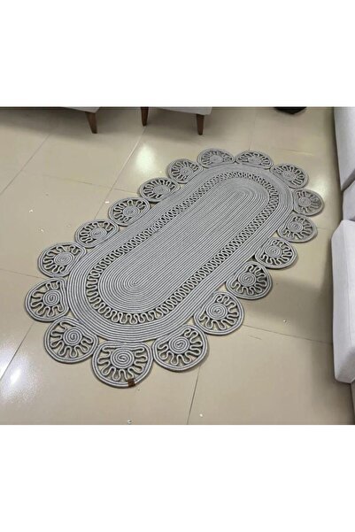 JÜTEX HOME jüt hasır el örgüsü halı kilim yıkanabilir çift taraflı oval