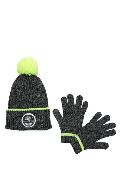 Kinetix Multi Color Set-b-2pr Navy Blue Boy's Scarf Beanie Multi Color Set-b-2pr