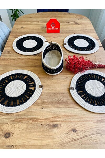 JÜTEX HOME Σετ 5 τεμαχίων από άχυρο από γιούτα American Service Supla και καλάθι