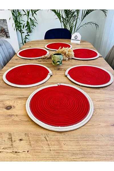 JÜTEX HOME Американска чиния за сервиране от 6 части, изработена от юта и ракита