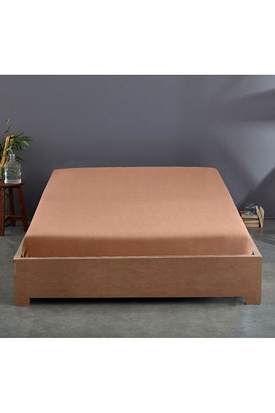 Sabia Organic 100% Cotton - Double Height Elastic Sheet Set 160X200Cm 37cm 62 Wires