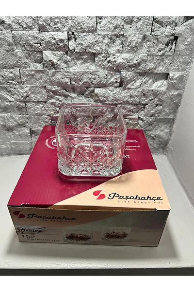 Paşabahçe NEW Timeless Square Magnolia-Sweet-Cookie Bowl 4 Pieces