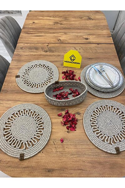 JÜTEX HOME Σετ 5 τεμαχίων από άχυρο από γιούτα American Service Supla και καλάθι