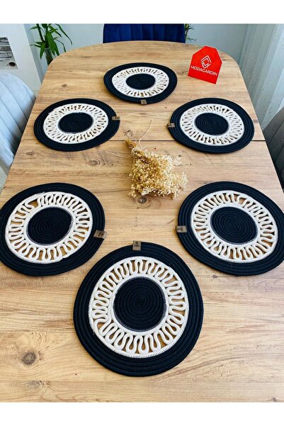 JÜTEX HOME Placă de serviciu americană din răchită din iută 6 bucăți