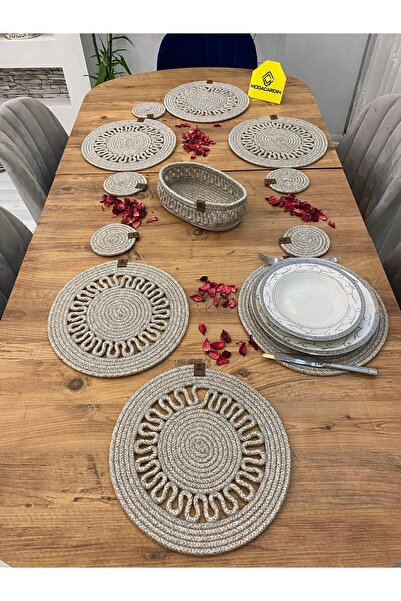 JÜTEX HOME 13 bucăți de iuta răchită American Service Supla - Subțire și coș