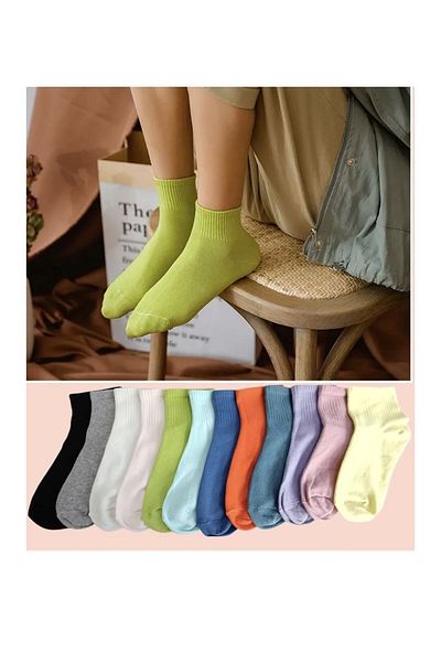 REYNBOO SOCKS 12 чифта унисекс памучни чорапи до глезена, без подплата, с възможност за пране