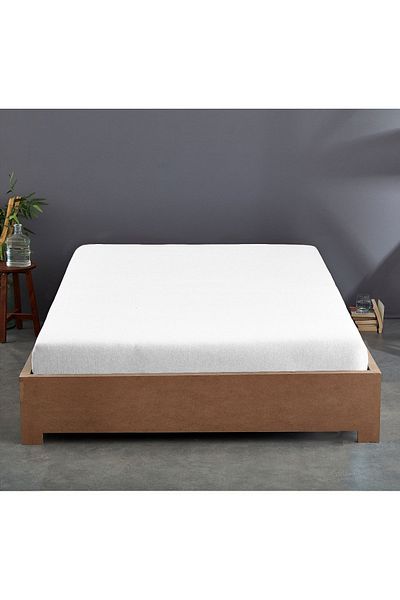 Sabia Double King Size Fitted Sheet - Organic 100% Cotton, 180X200Cm, 30cm Height, 62 Strings (155 Tc)