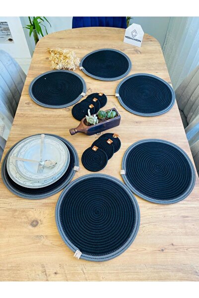 JÜTEX HOME Σετ από 12 τεμάχια από άχυρο από γιούτα American Serving Supla και...