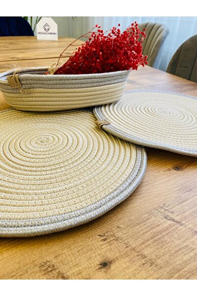 JÜTEX HOME Σετ 3 τεμαχίων από άχυρο από γιούτα American Service Supla και καλάθι