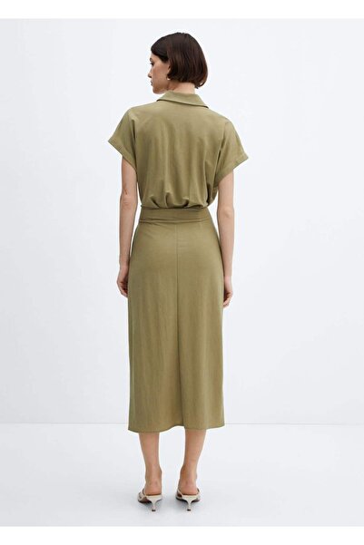 MANGO Woman Sukienka koszulowa - szczegółowy pasek