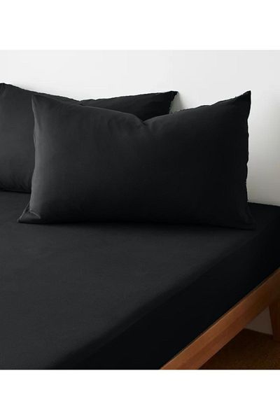 Sabia طقم ملاءة سرير مزدوج من القطن العضوي - 140x200 سم، ارتفاع 37 سم، مطاط، 62 خيط