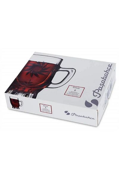 Paşabahçe Diamond Handled Tea Cup 155 Cc 6 Pieces 55881