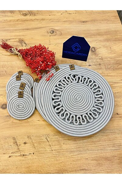 JÜTEX HOME 8 bucăți plăci și subțire din răchită de iută - serviciu american