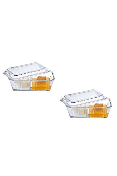 Paşabahçe Frigo Studio Glass Storage Container with Compartments 2 Pieces